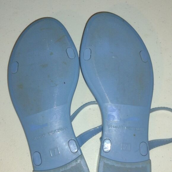 STUART Weitzman Blue Rubber Sandals size 7 - Picture 3 of 12